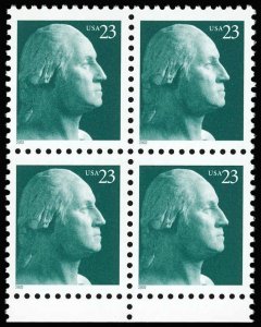 US Sc 3616 VF/MNH BLOCK - 2002 23¢ George Washington - Regular Gum - P.O. Fresh!