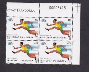 Andorra Spanish   #164  MNH  1984   Summer olympics running. block of 4