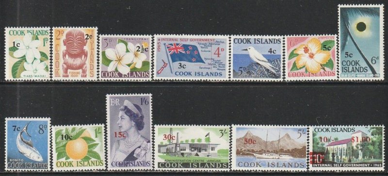1967 Cook Islands - Sc 179-91 - MH VF - 13 single - symbols of the islands