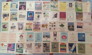 India 500 diff Meghdoot Post Cards on Gandhi Aids Malaria Cancer Health Banking