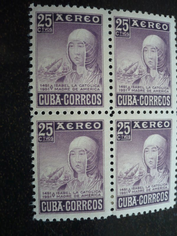 Stamps  - Cuba - Scott# 473,C50 - Mint Hinged Set of 2 Stamps in Blocks of 4