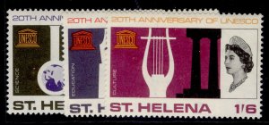 ST. HELENA QEII SG209-211,  1966 UNESCO set, NH MINT.
