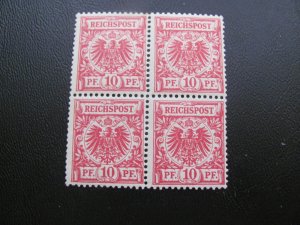 GERMANY 1889 MNH SIGNED ZENKER MI.  47d SC 48 BLOCK VF  EAGLE 80+ EUROS (113)