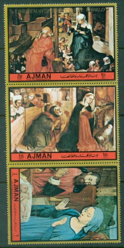 Ajman 1972 Mi#1937-1939 Xmas paintings by Old Masters MLH