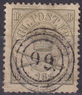 Denmark #15 F-VF Used  CV $175.00  (Z7983)