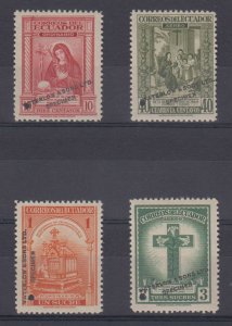 ECUADOR 1946 Sc 471, 474, C161 & C163 PERF PROOFS UNISSUED COLORS + SPECIMEN