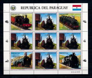 [62239] Paraguay 1986 Railway Train Eisenbahn Chemin De Fer Sheet MNH