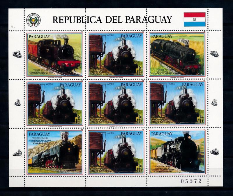 [62239] Paraguay 1986 Railway Train Eisenbahn Chemin De Fer Sheet MNH