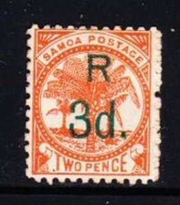 Album Treasures Samoa Scott # 25 3p Surcharge on 2p Palm Tree Mint Hinged