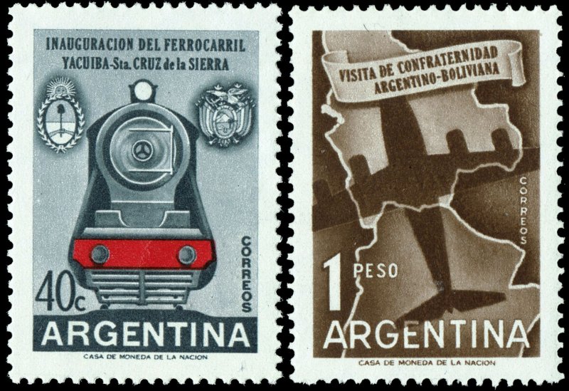Argentina #671-672  MNH - Argentine-Bolivian Friendship (1958)