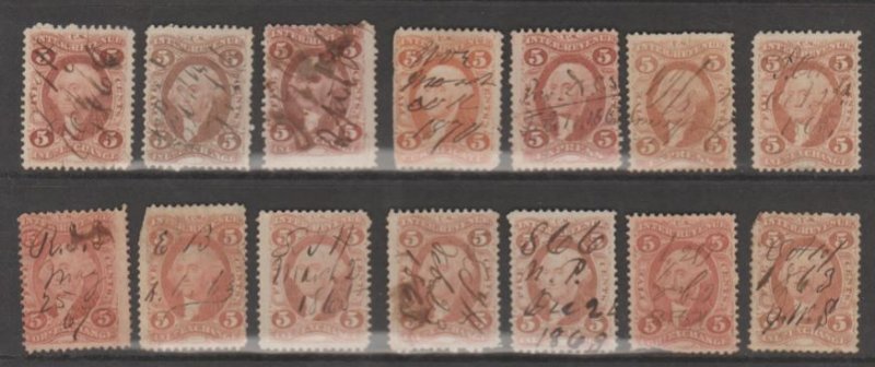 U.S. Scott #R24c-R27c Revenue Stamp - Used Set - IND