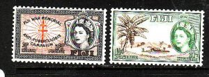 Fiji-Sc#B3-4- id2-unused NH QEII semi-postal set-1954-