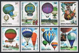 Rwanda 1183-1190, Mnh.michel 1267-1274. Habités Flight-200, 1984.Balloons