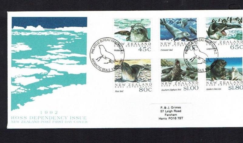 New Zealand, Ross Dependency: 1992,  Antarctic Seals FDC. 