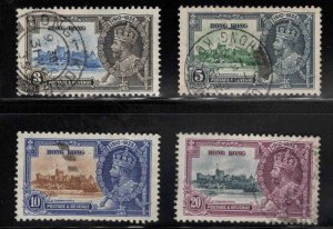 Hong Kong Scott 147-150 Used Silver Jubilee set nicely centered and canceled.