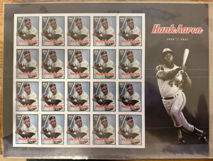 US # 5908 Hank Aaron forever 2024 full pane of 20 Mint NH
