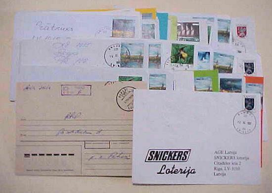 LATVIA  66 SMALL COVERS MOSTLY DIFFERENT VILLAGE CANCELS