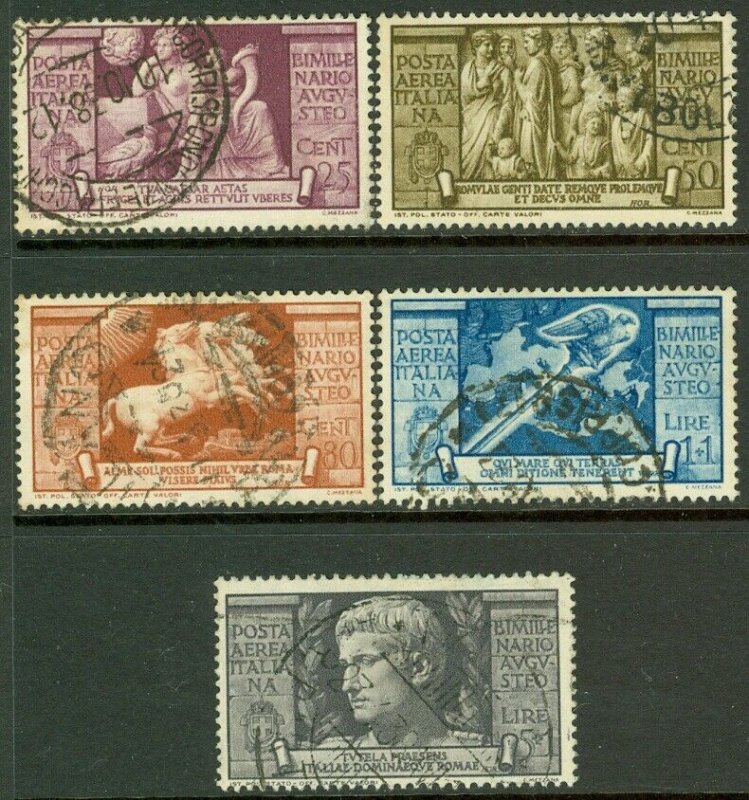 EDW1949SELL : ITALY 1937 Sc #C95-99 Cplt set. VF, Used w/ nice cancels. Cat $413