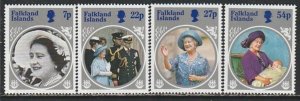 1985 Falkland Islands - Sc 420-3 - MNH VF - 4 single - Queen Mother