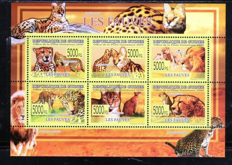 GUINEA 2009 WILD ANIMALS MINT VF NH O.G M/S6 (53GU )