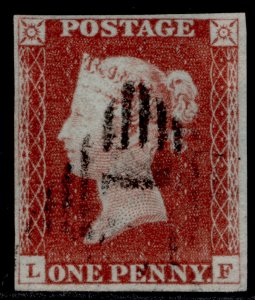 GB QV SG8, 1d red-brown PLATE 57, USED. Cat £40. IRELAND LF