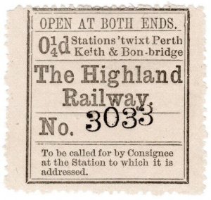 (I.B) The Highland Railway : Newspaper Parcel ¼d