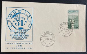 1956 Saarbrucken First Day Cover FDC The hour Of France