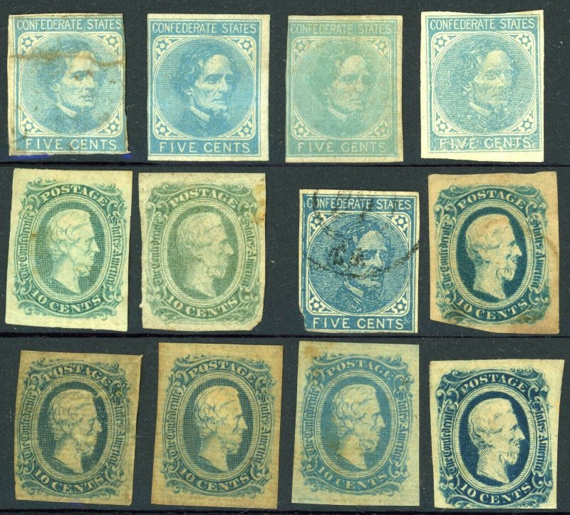 CONFEDERATE STATES OF AMERICA Postage Stamp Collection