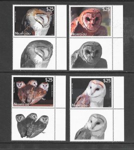 BIRDS - NIUAFO'OU #CE1-4 OWLS (TABS)  MNH