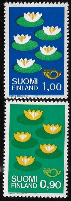 Finland 1977 Fire Water Lilies Nordic cooperation Sc 593-594 MNH A886