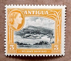 Antigua #110 3c Nelson's Dockyard & Queen Elizabeth II MLH (1953)