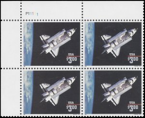 #2544 $3.00 Priority Mail Space Shuttle Challenger PB/4 1995 Mint NH