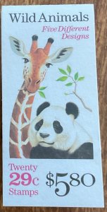 US #BK202 MNH Booklet of 20 #K1111 Wild Animals SCV $13.00 L42