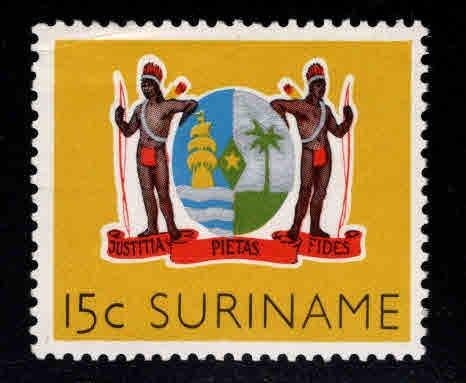 Suriname Scott 283 MH* Coat of Arms stamp corner crease