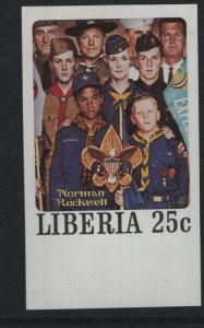 LIBERIA, 856h  MNH IMPERF,  SCOUTING, NORMAN ROCKWELL