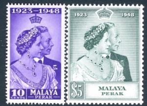 MALAYA (PERAK)-1948 Royal Silver Wedding Set Sg 122-123  UNMOUNTED MINT V17501