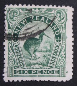 New Zealand 1898 QV Six Pence SG 254 used