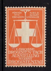 German Exposition Stamp - 1913 München Pharmacy Exposition - MH