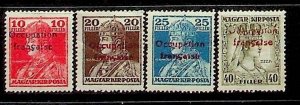 HUNGARY - FRENCH OCCUPATION Sc 1N22-25 LH ISSUE OF 1919 - OVERPRINTS