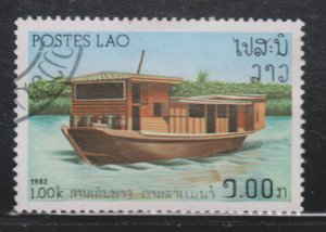 Laos 395 River Vessels 1982