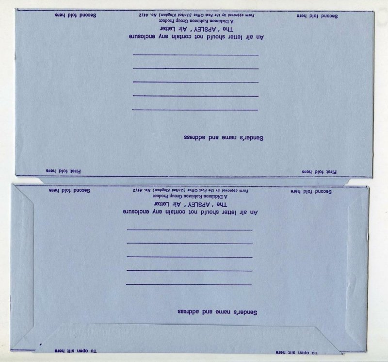 Falkland Islands 1979/80 10p Air Letters, Aerogrammes.w/o Apsley etc Mint, Used.