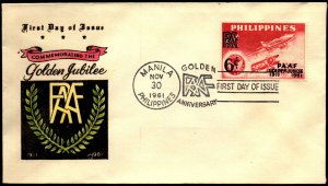 Philippines 1961 PAAF Golden Jubilee FDC - Nice Cachet - L35793