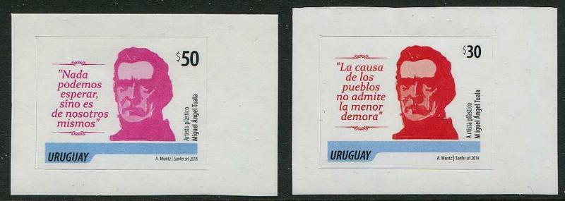 HERRICKSTAMP URUGUAY Sc.# 2465-66 Artigas Self-Adhesive