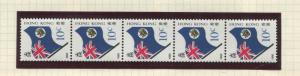 Hong Kong - Scott 509b - General Issue -1990 -MNH - Coil Stamp strip of 5 X 10c