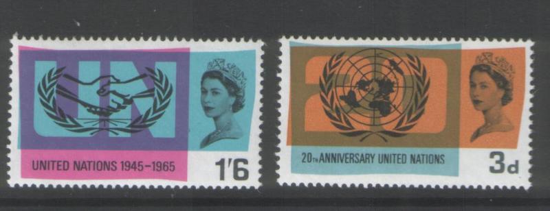 Great Britain 1965 United Nations (2) Scott # 440-41