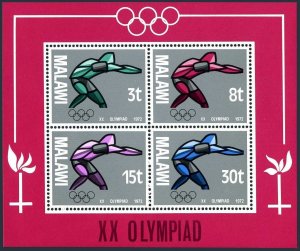 Malawi 193a sheet, MNH. Michel Bl.28. Olympics Munich-1972. Athlete.