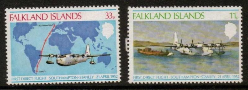 FALKLAND ISLANDS SG346/7 1978 ANNIV OF DIRECT FLIGHT MNH 