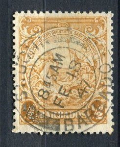 BARBADOS; 1940s early Seal issue fine used 1/2d. fair Postmark