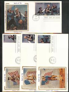 1629-1631a FDC Spirit of 76 on COLORANO SILK Caches U/A