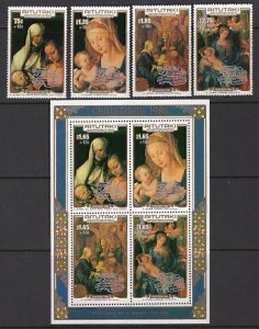 AITUTAKI 1986 Paintings by Durer. Visit of John Paul II+10c (4v+1ms) MNH CV$50